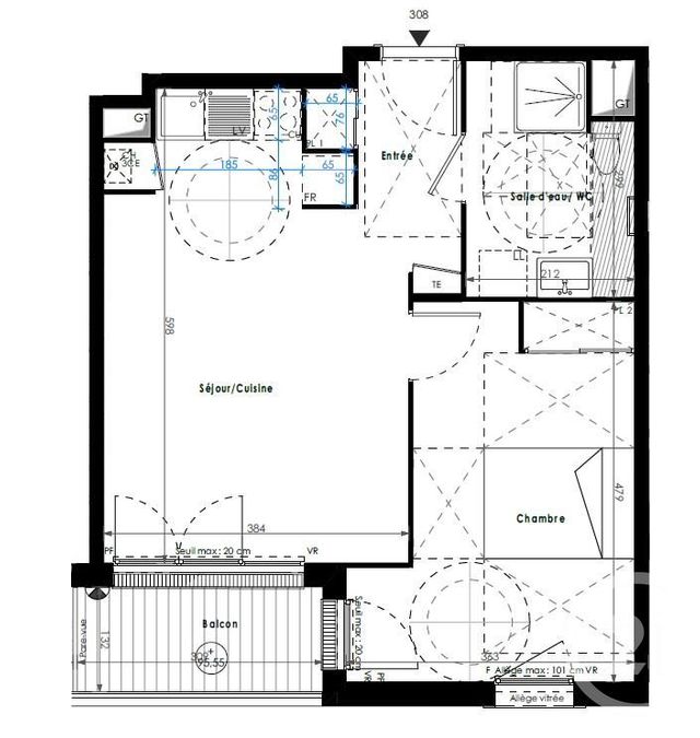 Appartement F2 à louer - 2 pièces - 44.83 m2 - JUVISY SUR ORGE - 91 - ILE-DE-FRANCE - Century 21 Viry Plein Coeur